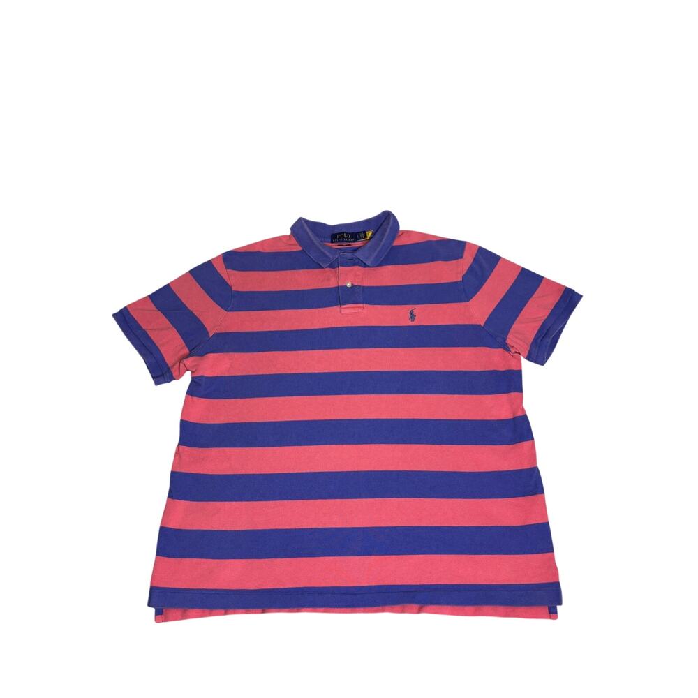 Polo Ralph Lauren Pink & Blue Striped Polo Shirt